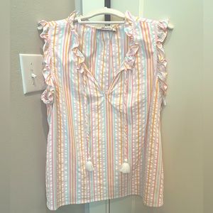 Vineyard Vines sleeveless performance seersucker top